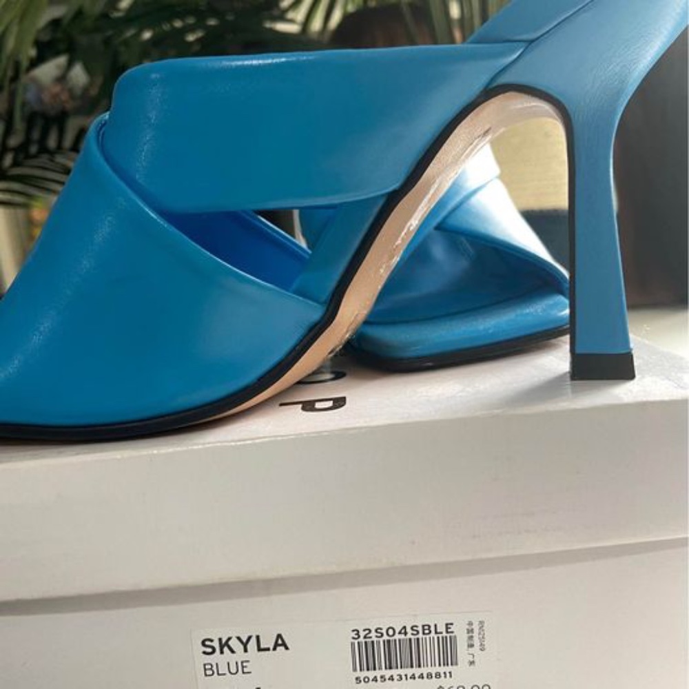 Topshop Skyla Blue High Heel Mules Sandals